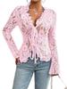 2026 Spring/Summer Women's Elegant Lace V-Neck Long-Sleeve Shirt