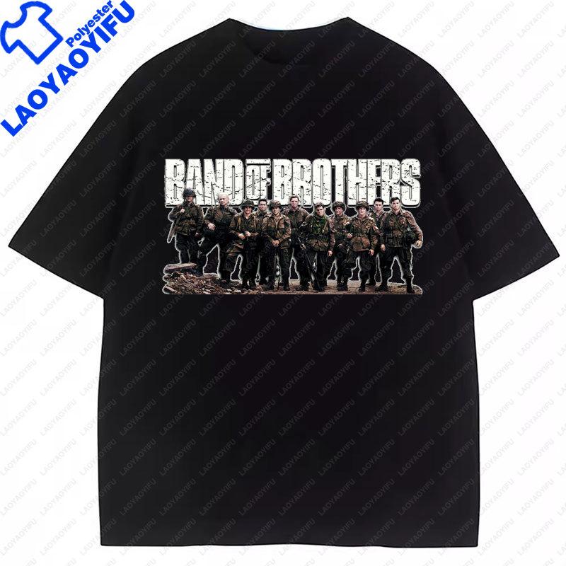 

The Famous TV Series Band of Brothers Graphic T Shirt Tom Hanks Fans Clothes Vintage Classic Movie Tee Unisex Women Camisetas Tops S