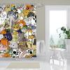 Cute Cartoon Cats Shower Curtain Fun Animal Design Bathroom Decor Kawaii Theme Waterproof Bath Curtain