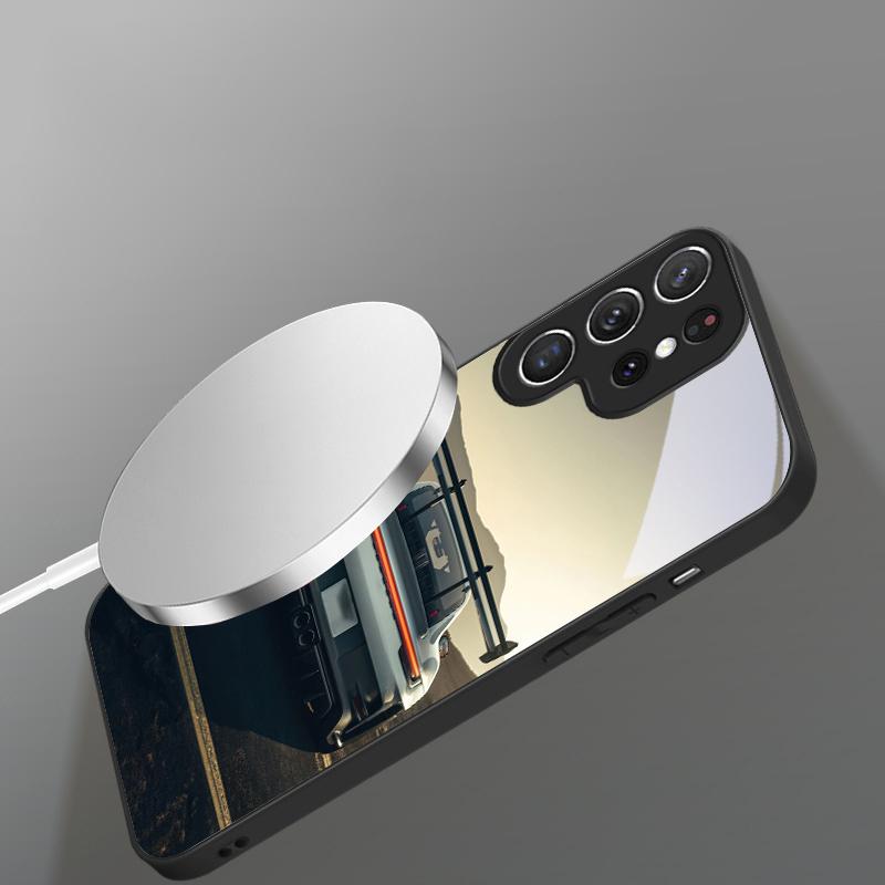 Retro fashion sports car For Samsung S26 S20Ultra S21 Pro S22 Plus S23 FE S24 Ultra S25 Edge For Magsafe Glass Phone Case