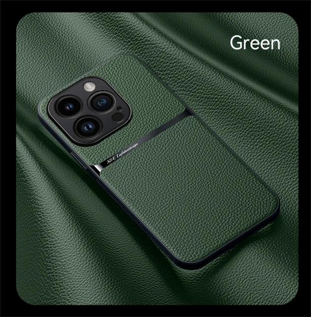 Leather Texture Case For iPhone 16 15 13 14 Pro Max Funda For iPhone 12 11 Pro 15 16 Plus Magnetic Support Phone Cover