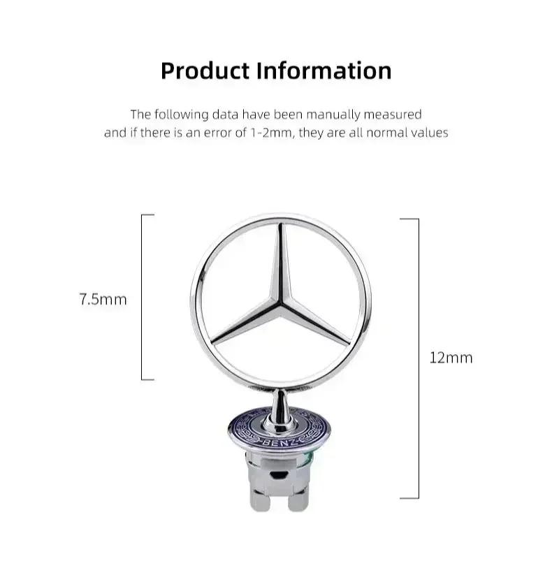 Auto Motorhaubenemblem Fronthaube Chrommarkierung Zubehör für Mercedes Benz AMG W204 W205 W203 W211 W212 W213 W201 W210 W124 FB1