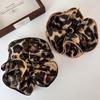 Neue Retro Leopardenmuster Doppellagige Große Haargummis Stirnband Frau Mode Elegant Haarband Weiblich Zopf Haarseil