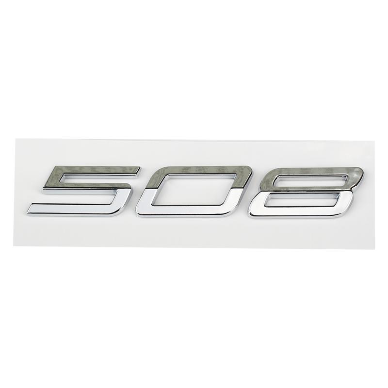 Auto 3D ABS Buchstaben Logo Aufkleber Für Peugeot 208 308 408 508 408X 508L 2024 2025 Auto Kofferraum Alphabet Emblem Abzeichen Aufkleber