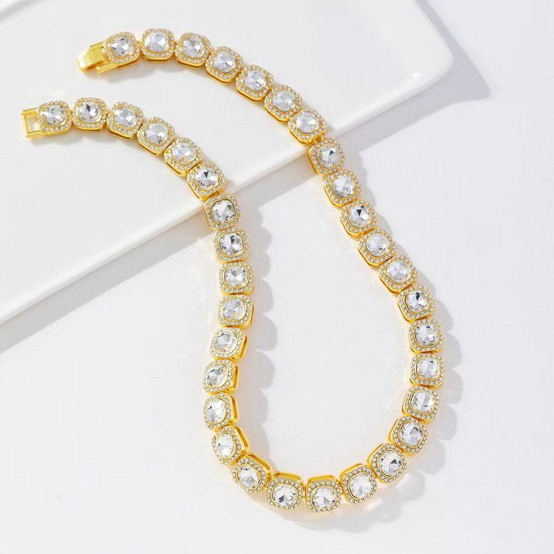 Full of Crystals Sugar Sugar Crystal Cuban Necklace Men's European and American Hip-hop HipHop Fashion Man Accessories Niche High Sense Choker