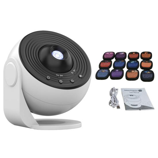 

Проекционный светильник с Bluetooth, таймером, вращением на 360 градусов, регулируемым фокусом, потолочным ночником, звездным проектором ordinary белый