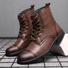 Hochwertige Herren-Stiefel aus Rindsleder, Schnürstiefeletten, klassische Business-Lederstiefel für Herren, Oxford-Stiefel, Botas