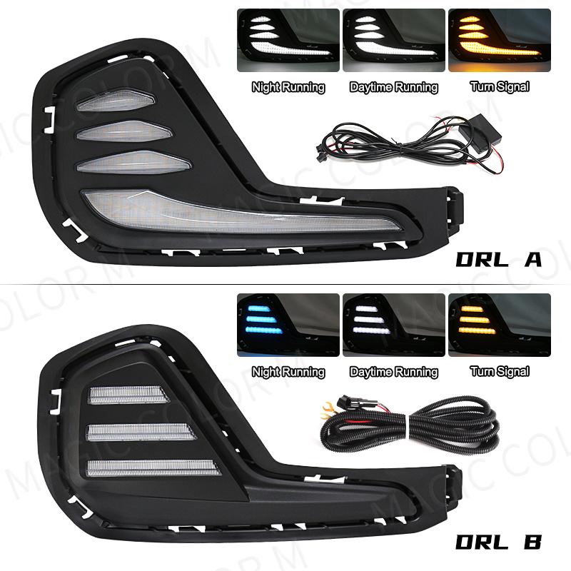 Set For Chevrolet Cavalier Daytime Running Lights Turn Signal Fog Lamp Cover LED DRL Car Styling