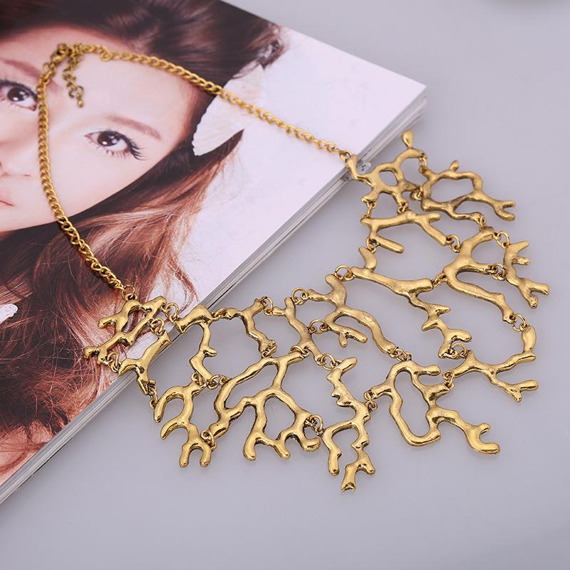 Fashion Unique Vintage Statement Splicing Tree Branch Necklace For Women Jewelry Punk Collar Choker Maxi Necklace Collier Femme
