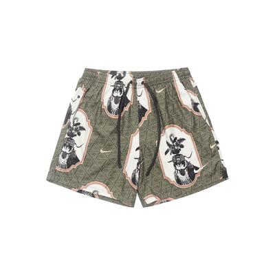 Nigeria Flow Spliced Logo Print Lässige Shorts Herren Unterteile Grün DX1117-325