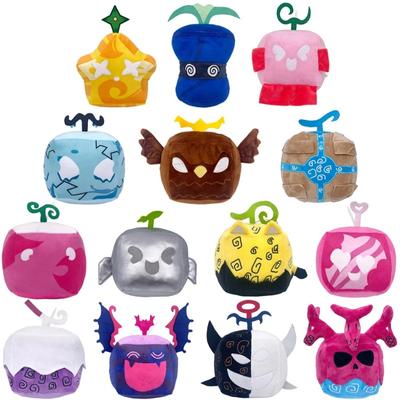 Blox Fruits Anime Spiel Plüsch Spielzeug Obst Leopard Muster Box Plüschtiere Spielzeug 16 cm Weiche Gefüllte Früchte Spielzeug Weihnachtsgeschenk für Kinder