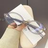 Blue Light Blocking Far Sight Eyeglasses Circular Retro Tortoiseshell Cat Eye Glasses Eye Protection Round Small Presbyopia