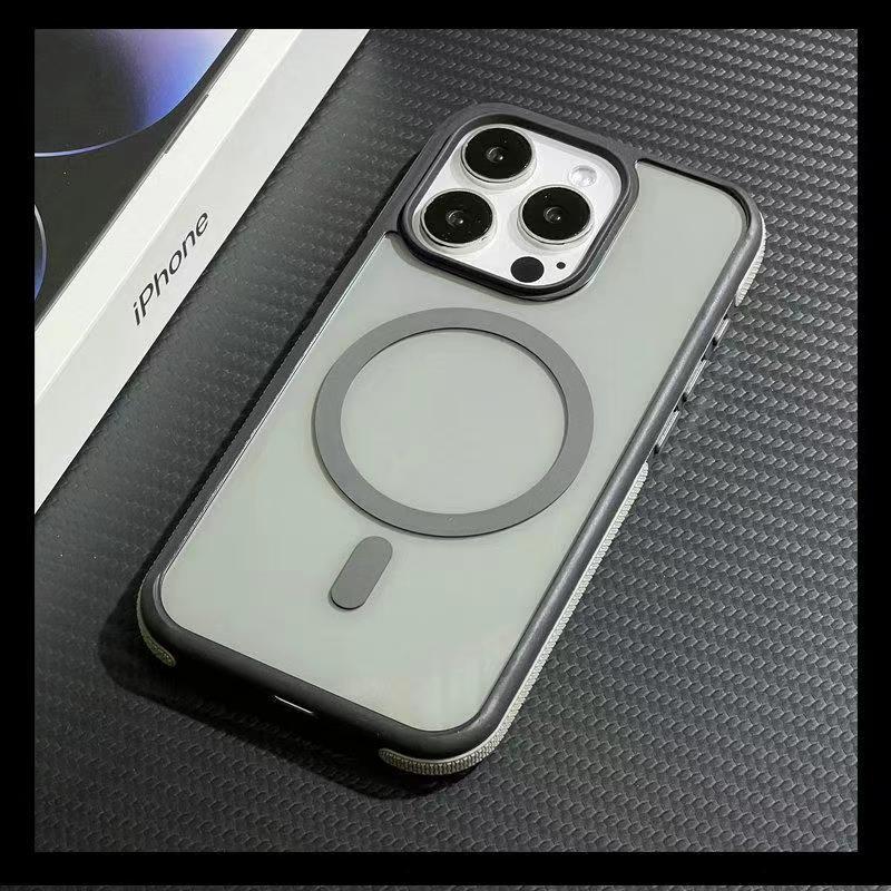Two-tone Skin Feel Two-in-one, Suitable for Apple 15promax Phone Case, Magnetic 14 Anti-drop Case 13promax