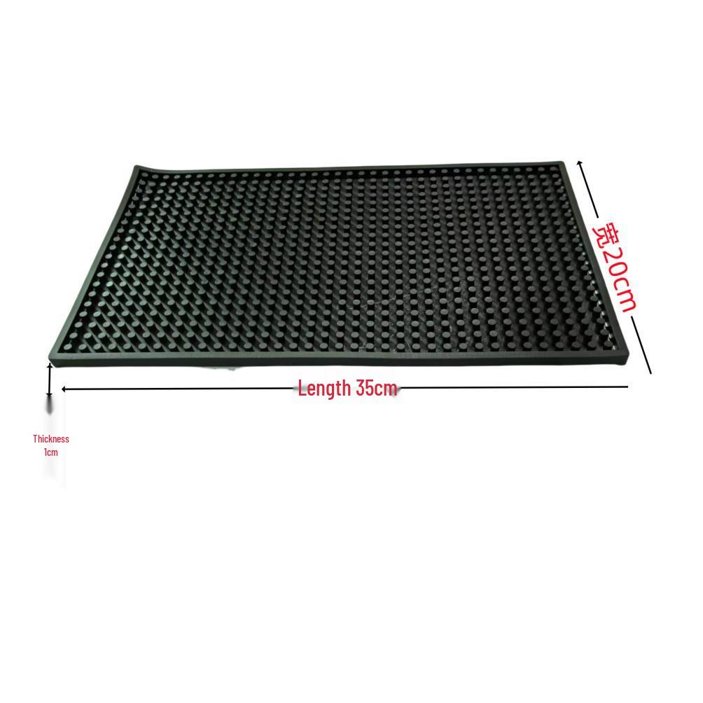 Black Non-slip Heat-insulating Rubber Bar Mat and Teaware Drainer Coaster