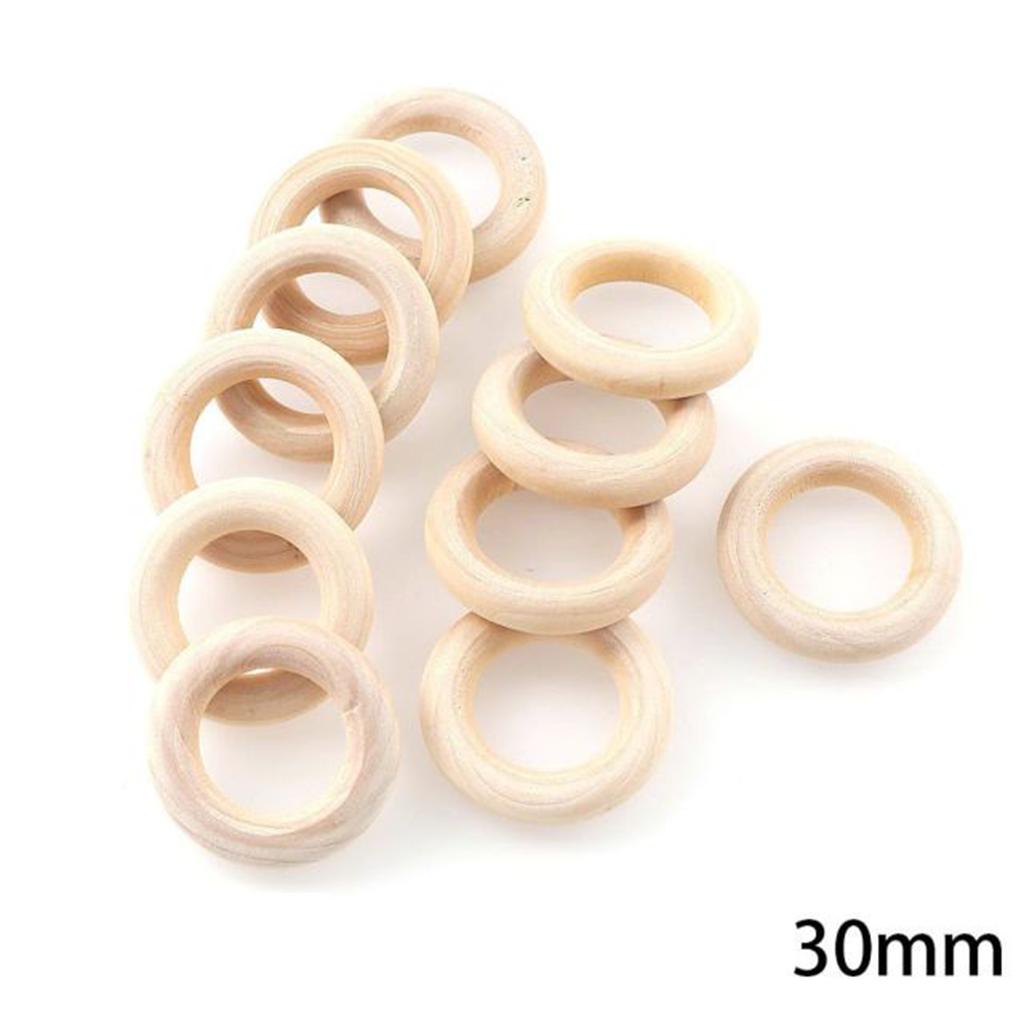 Etwa 20-60MM unbehandelte hölzerne handgefertigte DIY-Bastelarbeiten, für DIY-Bastelarbeiten Holzringe Ornamente Verbinder Bastelherstellung
