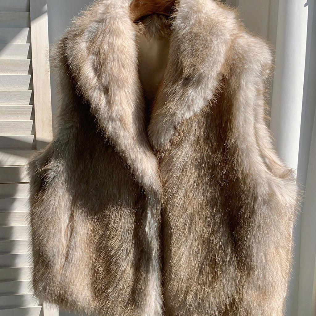 Street Fashion Artificial Fur Vest Jacket for Women 2026 Autumn New High Quality Soft Plush Waistcoat