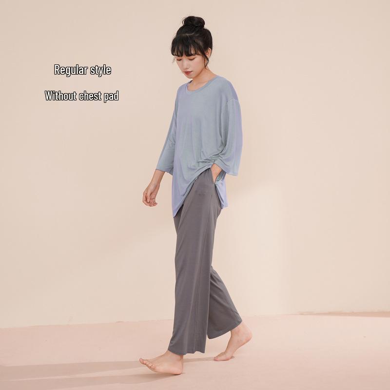 

Регулируемая пижама для беременных из модала с рукавом семь восьмых и нагрудными вкладышами для весны и осени XL (145-180 lbs)