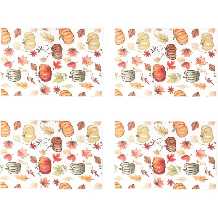 OWENIE Fall Table Runner for Kitchen Dining Table, Thanksgiving Autumn Printed Harvest Pumpk Maple Leaves Textured Fabric Halloween Holiday Home