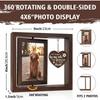 Wooden Dog Commemorative Rotating Photo Frame Pet Commemorative Gift Wooden Double-sided Photo Frame Table Decoration