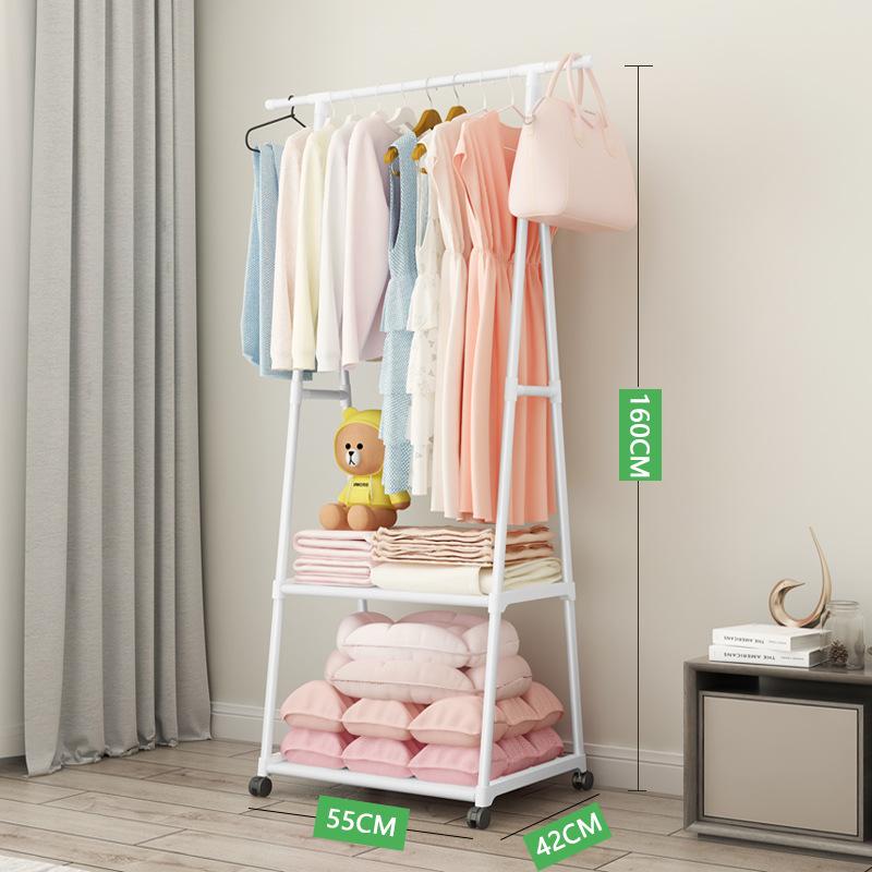 

Напольная вешалка для одежды Треугольные вешалки для одежды с роликами Простая бытовая полка для одежды Подвесная вешалка для одежды в спальню белый