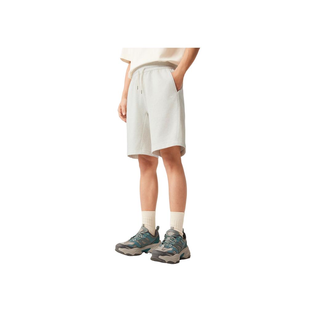 Li Ning Sports Lifestyle Series Solid Color Simple Versatile Comfortable Casual Shorts Men Shorts Light-Floral-Gray AKSV211-4