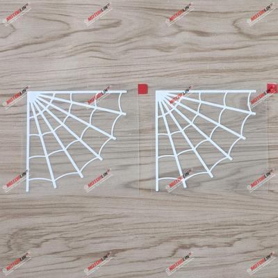 2 Stück Weiß 4" Ecke Spinnennetz Spinnennetz Aufkleber Auto Vinyl Kein Hintergrund