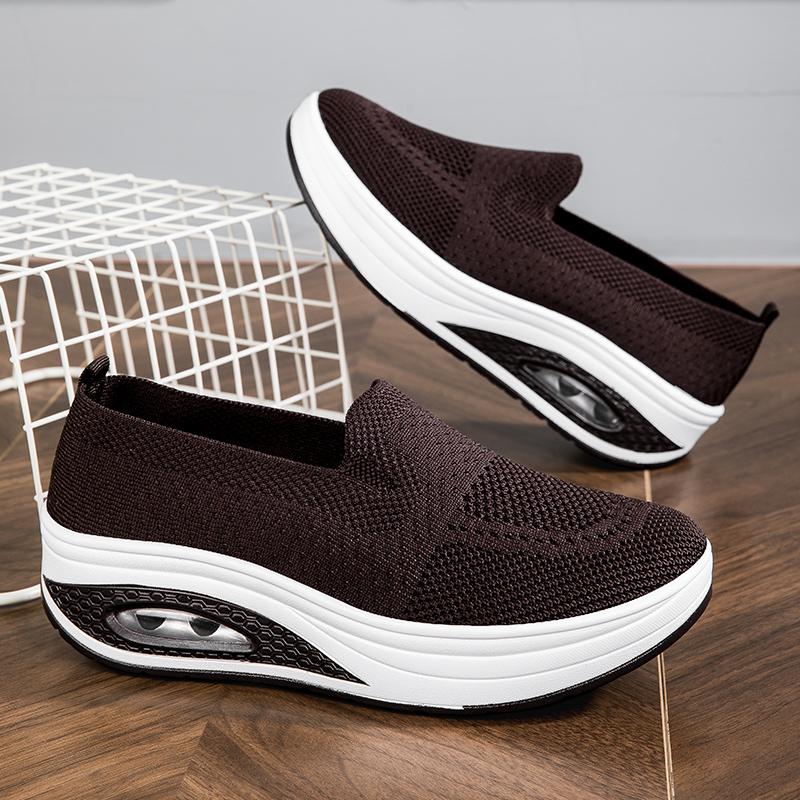 Fashion Women's Shoes Casual Sneaker Mesh Breathable Casual Light Travel Shoes Summer Thick Soles Swing Fashion Fly Woven Mother Shoes