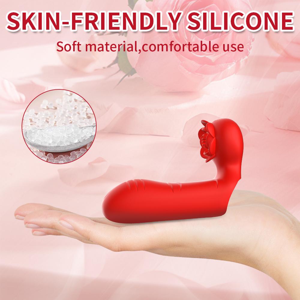 G Spot Finger Vibrator Female Clitoral Nipple Stimulator Rose Toy 10 Speed Vibrating Masturbator For Women Lesbian Orgasm 18+