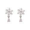 Silver Strass Snöflinga Pärlörhängen - Eleganta Högklassiga Höst Vinter Örhängen