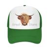 Scottish Hairy Highland Cow Print Baseball Cap Breathable Mesh Caps Summer Casual Sun Protection Hat Adjustable Snapback Hat