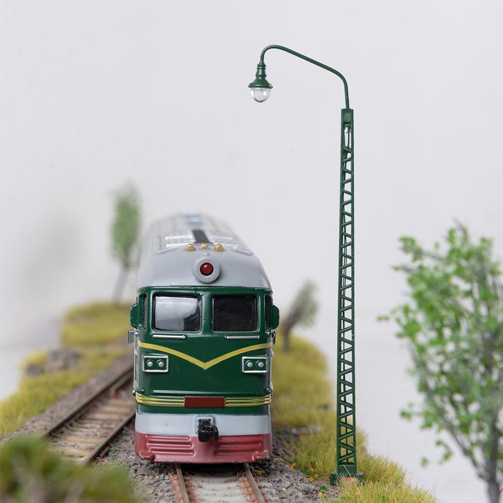 Mini Tren Lamba Direği Parlak Beyaz Aydınlatma Modları LED Sahne Işıkları Yerleşim Modeli Demiryolu Lambası Yapımı Mimari Kum Masa Avlular