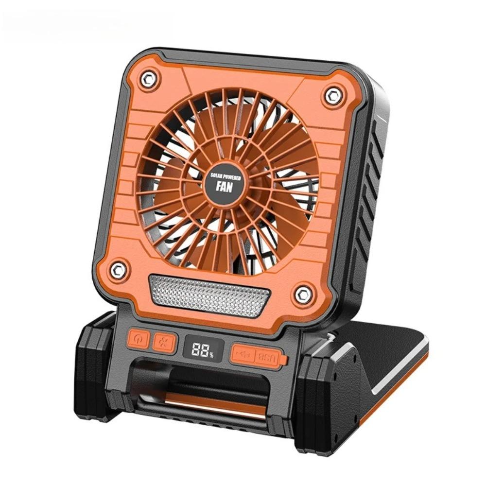 

Outdoor camping fan portable USB tent lighting LED multifunctional Amazon camping solar electric fan Orange -- 1PC