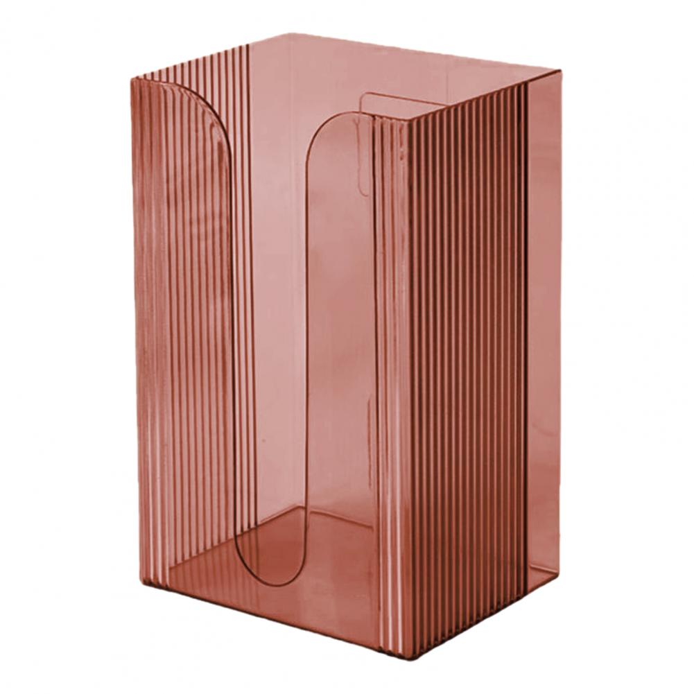 Fashionable Tissue Organizer Wide-mouth Tissue Dispenser Transparent Wall Mounted Tissue Box Holder with Capacity for Bathroom коричневый
