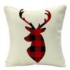 Christmas Plaid Linen Pillowcase Festive Home Decoration Gift Sofa Pillow Cushion Cover