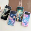 Earth Stars Space Phone Case For Samsung Galaxy Z Flip 3 4 5 Hard Folding Clear PC Bumper For Samsung Z Flip 6 Back Cover