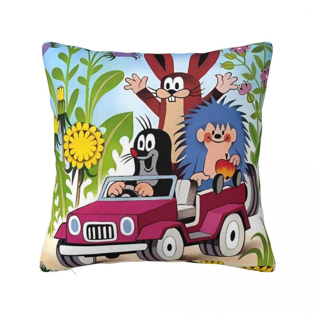 Pillow Cover Classic Cartoon Little Mole Print Printed Cushion Cover Kawaii Pillow Case For Wedding Party Home Decor Pillowcases