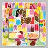 50pcs Cartoon Popsicle Graffiti Stickers for Summer DIY: Waterproof for Phones, Laptops, Journals, and Milk Tea Cups