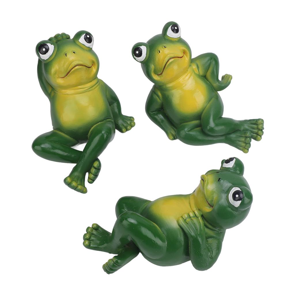3pcs Outdoor Frog Ornament American Style Innovative Simulation Garden Frog Statues for Yard Home Garden Patio and Lawn