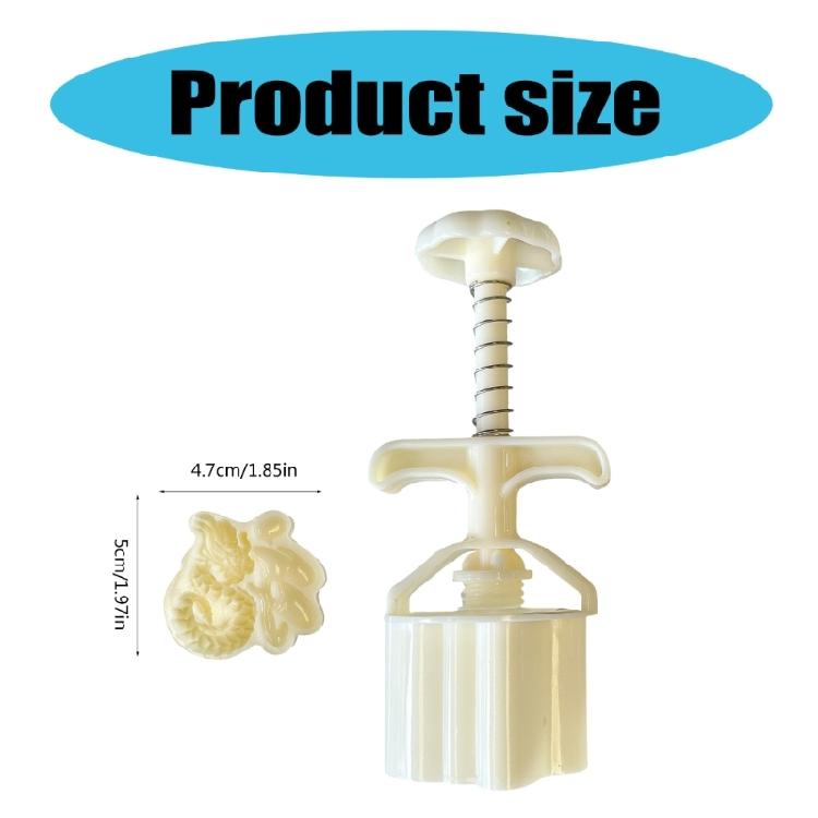 Dragon Pattern Moon Cake Mold Pastry Tool Hand Press Cookie Dessert Cutter Bakings Tool for MidAutumn Festival Easy Use