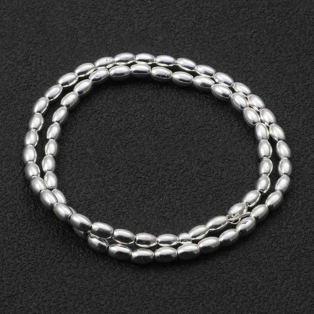 45 Style Natural Stone Silver Color Hematite Beads Heart Square Round Spacer Beads for Jewelry Making Diy Bracelet Necklace 15''