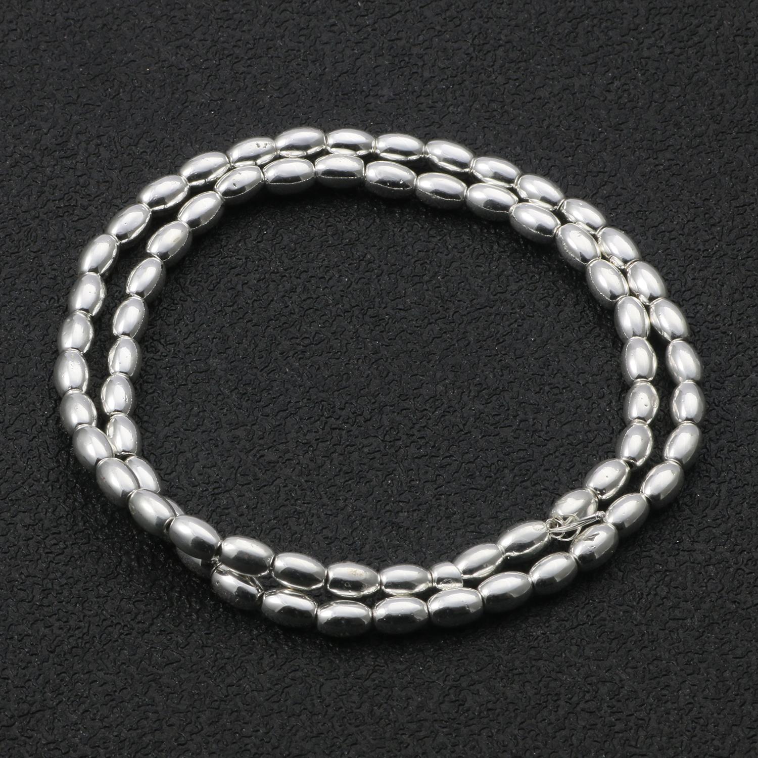 

45 стилей, натуральный камень, серебряный цвет, гематитовые бусины, квадратные круглые бусины в форме сердца для изготовления ювелирных изделий, браслет, ожерелье, 15 дюймов 4x6mm Drum серебряный