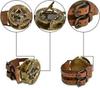 Orologio da Polso Bussola Meridiana in Ottone Marittimo Pelle nautico Regali Perfetti