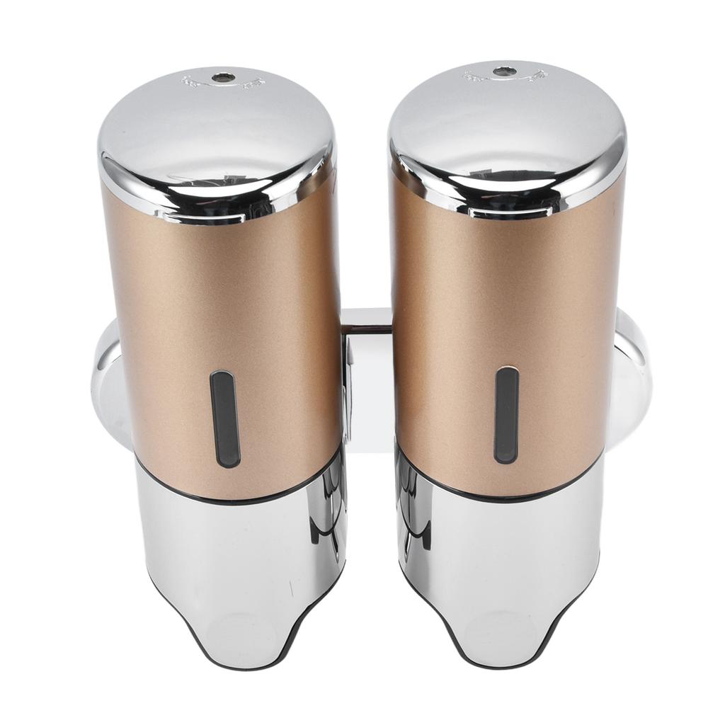 Wall Mount Soap Shower Dispenser Dual Pump 2 Separate Compartments Reusable Space Saving Shampoo