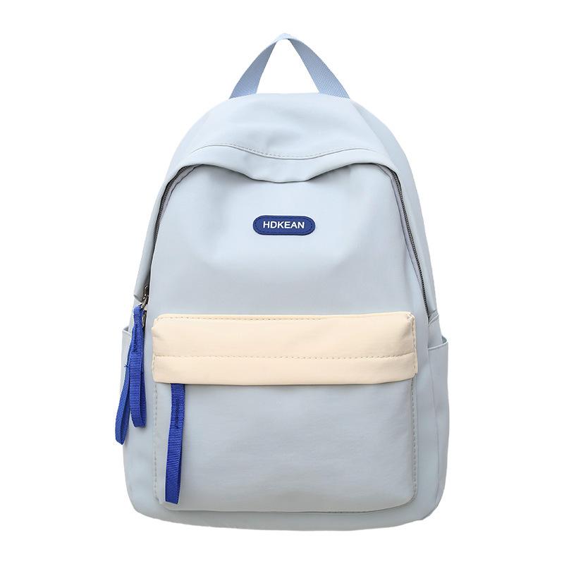Summer New High-Value Fresh Color-Block Backpack for Girls and Boys, Casual Double-Shoulder Bag for Primary and Secondary School Students