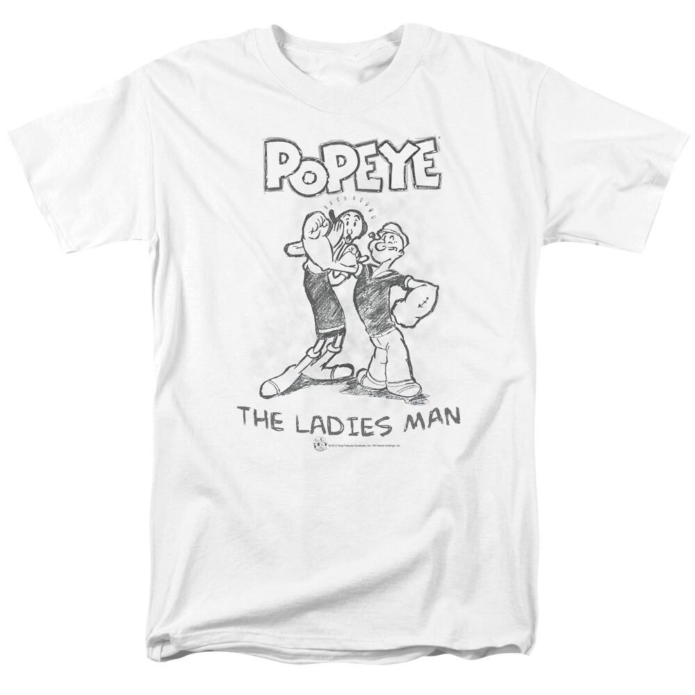 26 Popeye The Ladies Man T Shirt Licensed Comic Cartoon Tee White Unisex T-Shirt XXXXL