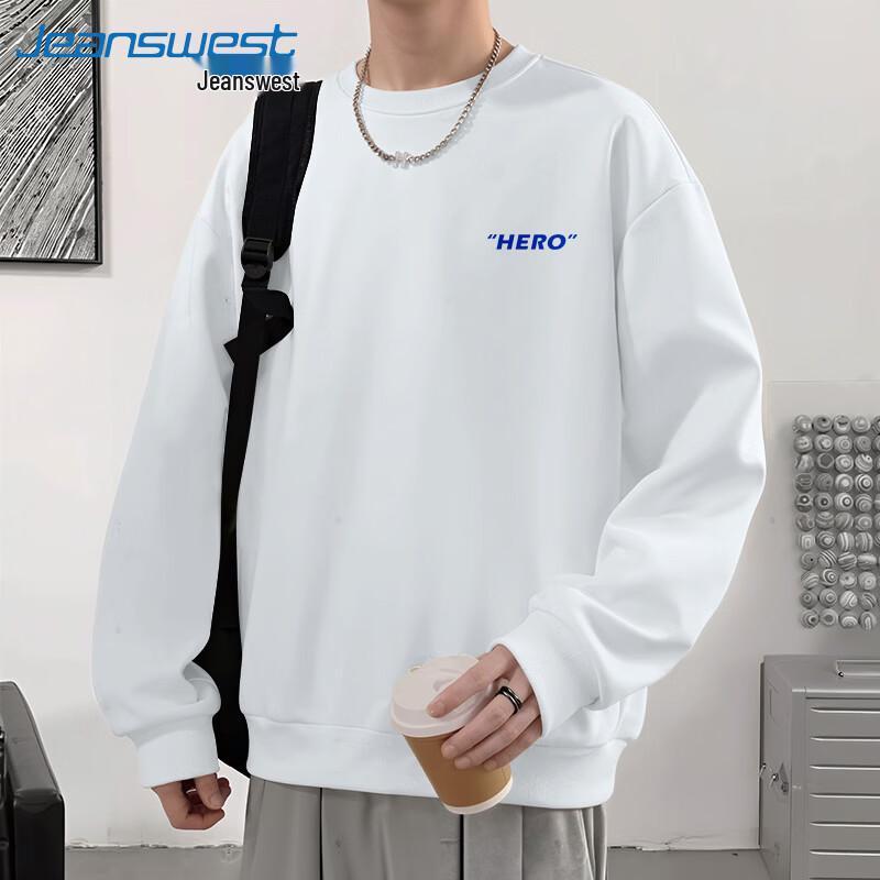 Jeanswest Men's Letter Print Crewneck Sweatshirt