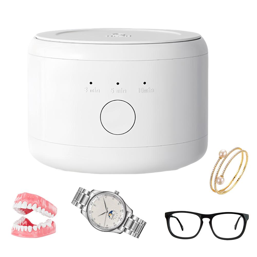 Ultraschall Hochfrequenz Vibrationsreiniger Ein-Knopf-Bedienung Automatisches Reinigungsgerät 3 Geschwindigkeiten Timing für Zuhause Büro Reise