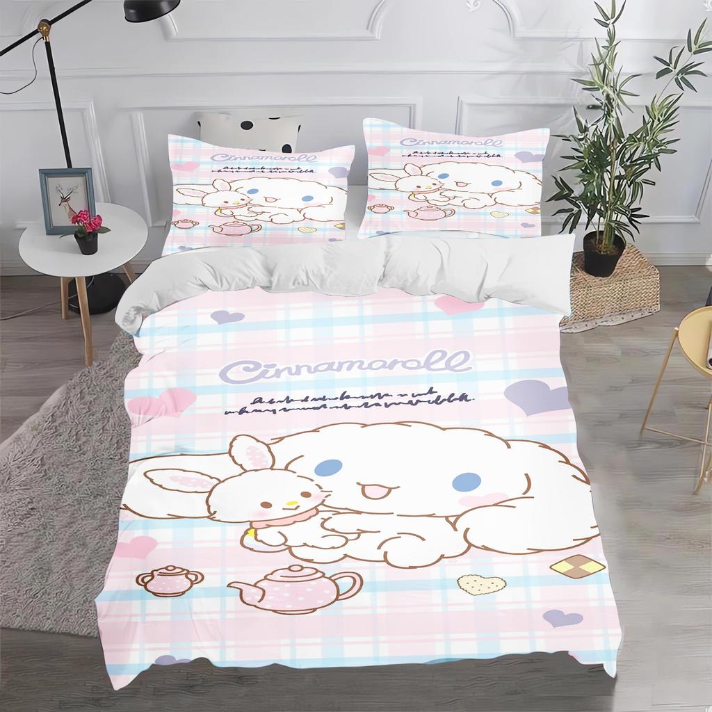 Cinnamoroll Duvet Cover Set Comforter Bedding 3d Children'S Bedding Set 3-Piece 1 Quilt Cover King Size