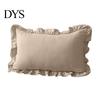 Quadratischer Schlafsofa-Deko-Rüschen-Kissenbezug, Baumwoll-Karomuster-Hülle mit Rüschenrand, 18x18 Unifarbene Kissen Zoll 20x12 Dekorative Hülle für