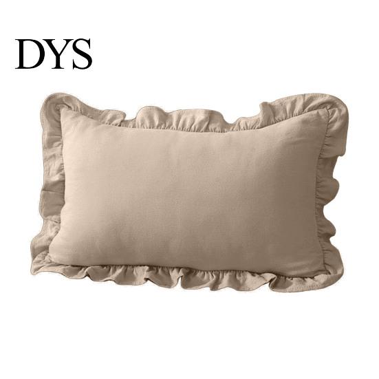 Quadratischer Schlafsofa-Deko-Rüschen-Kissenbezug, Baumwoll-Karomuster-Hülle mit Rüschenrand, 18x18 Unifarbene Kissen Zoll 20x12 Dekorative Hülle für